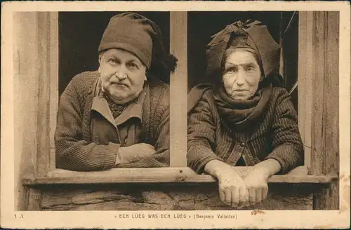« ECH LUEG WAS ECH LUEG » (Benjamin Vallotton) Elsäßer Typen 1928