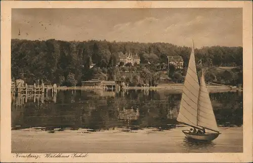 Ansichtskarte Konstanz Segelboot - Waldhaus Jakob 1926