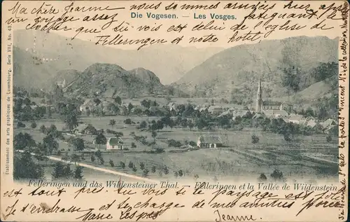 CPA Fellering Felleringen Vogesen Vosges Wildensteiner Tal 1901