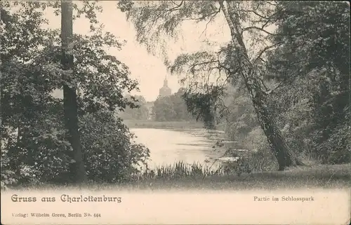 Ansichtskarte Charlottenburg-Berlin Partie am Schloßpark 1908