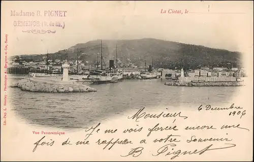CPA La Ciotat La Ciotat - Dampfer 1906