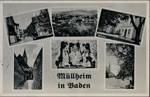 Ansichtskarte Müllheim (Baden) MB: Wilhelmstraße, Alter Winkel 1942