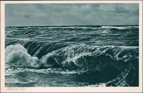 Postcard Ostpreußen (allgemein) Die Ostsee bei Sturm Ostpreußen 1928