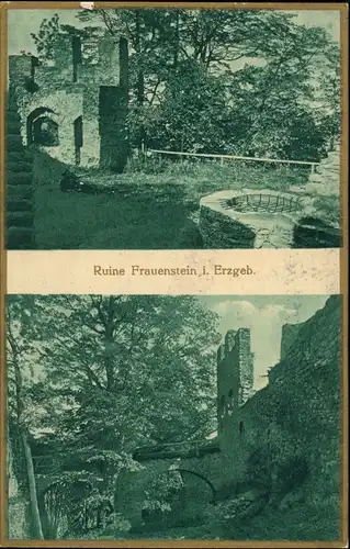 Ansichtskarte Frauenstein (Erzgebirge) Schloß und Burgruine BROMOGOLD 1922