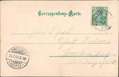 Postcard Jonsdorf (CZ) Janov Edmundsklamm - Blockhaus 1901