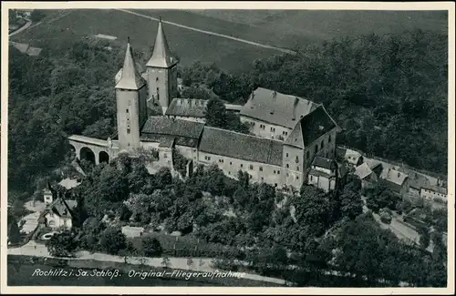 Ansichtskarte Rochlitz Luftbild Schloß 1937