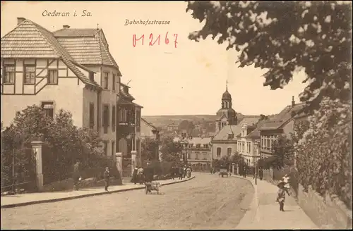 Ansichtskarte Oederan Bahnhofstraße 1913