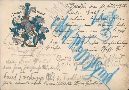 Südvorstadt-Dresden Studentika Heraldik Unterschriften Vignola seis Panier! 1925