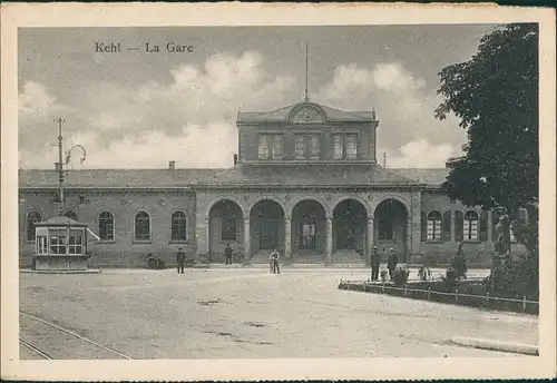 Ansichtskarte Kehl (Rhein) Hauptbahnhof - Kiosk 1919