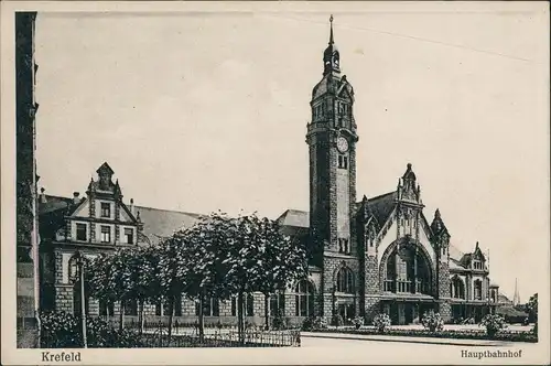 Ansichtskarte Krefeld Crefeld Partie am Bahnhof 1925