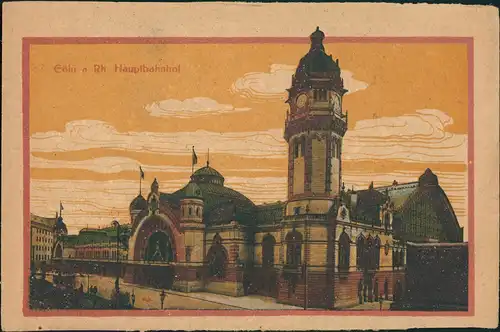 Ansichtskarte Köln Hauptbahnhof 1924