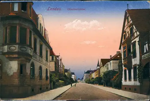 Ansichtskarte Landau in der Pfalz Glacisstrasse 1923