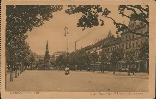 Ansichtskarte Ludwigshafen Ludwigsplatz, Schornstein 1922