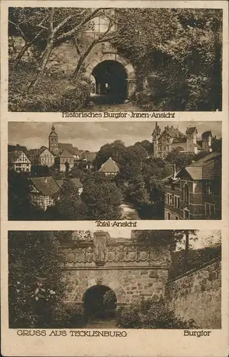 Ansichtskarte Tecklenburg 3 Bild Stadt, Tor, Burgtor 1929