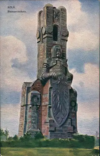 Ansichtskarte Köln Künstlerkarte Bismarcksäule 1913