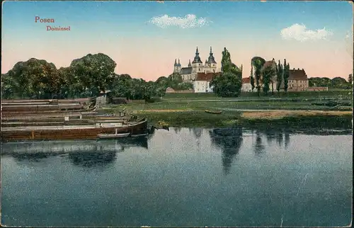 Postcard Posen Poznań Dominsel und Schlepper 1914