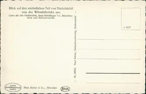Ansichtskarte Dinkelsbühl Stadtblick 1925