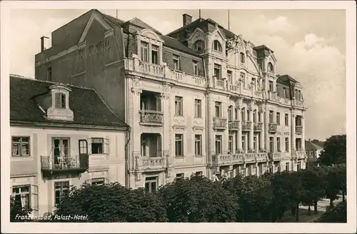 Postcard Franzensbad Františkovy Lázně Palast-Hotel, Straße 1932