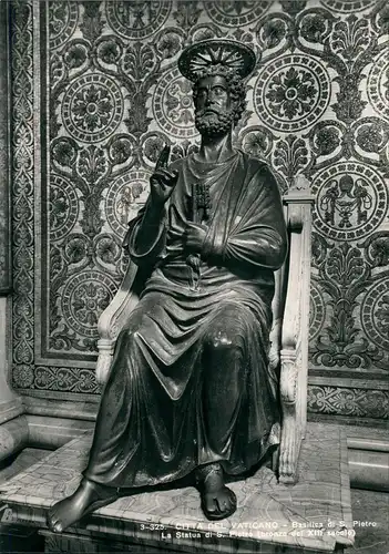 Vatikanstadt Rom Basilique de St. Pierre - Statue de St. Pierre 1962