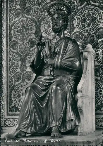 Postcard Vatikanstadt Rom S. Pietro - Statue 1962