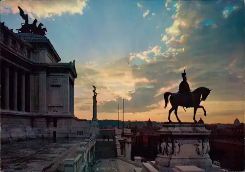 Cartoline Rom Roma Sonnenuntergang vom Vittorio Emanuele 1962