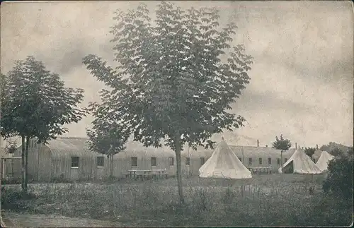 Ansichtskarte Darmstadt Übungsplatz Wellblech Baracken 1914