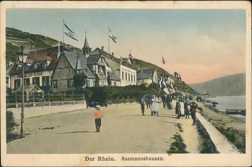 Assmannshausen am Rhein-Rüdesheim (Rhein) Hotel zur Krone Promenade 1922