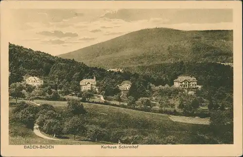 Ansichtskarte Baden-Baden Kurhaus Schirnhof 1922