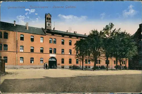 Ansichtskarte Germersheim Zollerkaserne - Caserne Gallieni, 1922