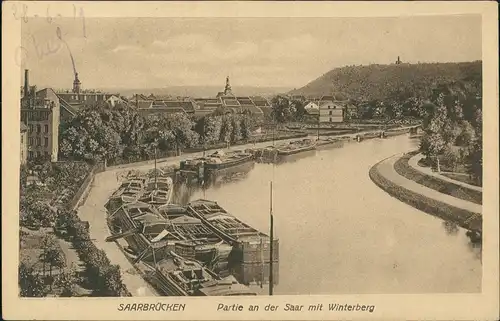 Ansichtskarte Saarbrücken Saar und Winterberg 1922