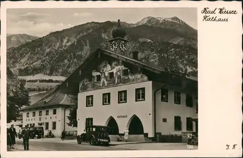 Ansichtskarte Bad Wiessee Rathaus - Autos 1932