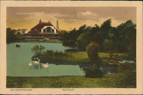 Ansichtskarte Gelsenkirchen Stadtpark, Halle 1923