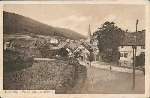 Ansichtskarte Hausberge-Porta Westfalica Straßenpartie am Jacobsberg 1915