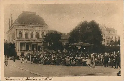 Postcard Franzensbad Františkovy Lázně Kurhaus mit Linde 1927