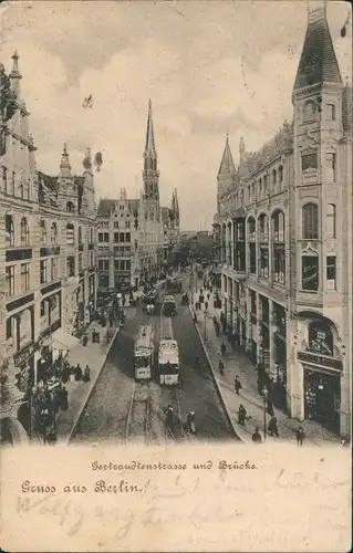 Ansichtskarte Mitte-Berlin Gertraudenstrasse, Straßenbahn 1903