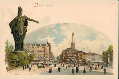 Ansichtskarte Mitte-Berlin Alexanderplatz - Künstlerkarte 1906