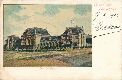 Ansichtskarte Düsseldorf Hauptbahnhof 1903