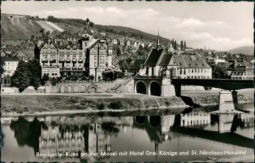 Ansichtskarte Bernkastel-Kues Berncastel-Cues Hotel Drei Könige Hospital 1960