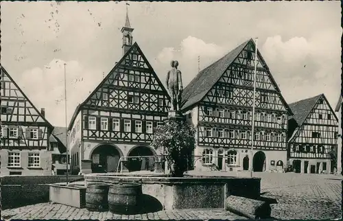 Ansichtskarte Dornstetten Marktplatz 1957