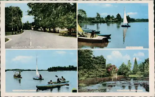 Ansichtskarte Meißendorf-Winsen (Aller) 4 Bild Straße, Teich bei Celle 1963