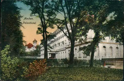 Ansichtskarte Aachen Partie am Palasthotel 1913