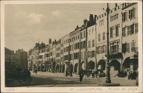 CPA Metz Ludwigsplatz , Kutschen 1922