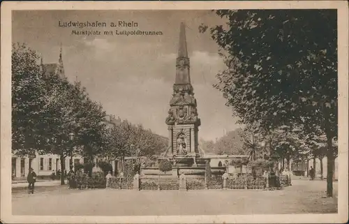 Ansichtskarte Ludwigshafen Marktplatz 1919