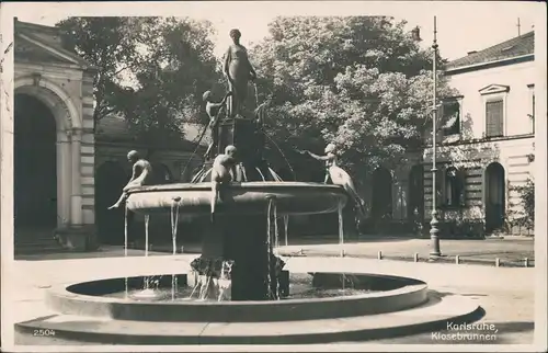 Ansichtskarte Karlsruhe Klosebrunnen 1930