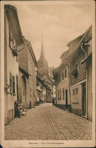 Ansichtskarte Weimar Kinder in der Friedensgasse 1924