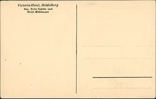 Ansichtskarte Heidelberg Viktoria Hotel - Künstlerkarte 1926