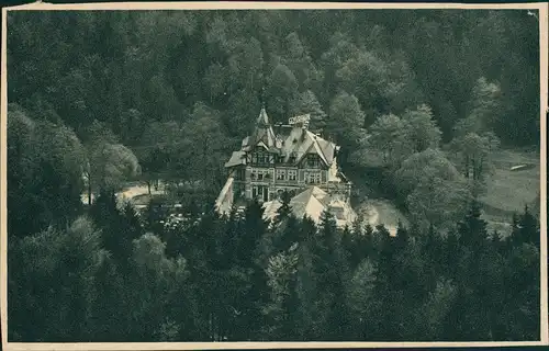 Postcard Karlsbad Karlovy Vary Cafe Geysierpark Luftbild 1932