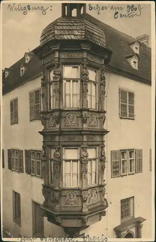 Ansichtskarte Würzburg Erker am Hof Conti 1916