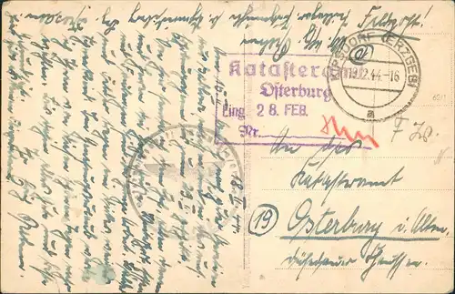 Oberpöbel-Dippoldiswalde Gasthaus Putzmühle Katasteramt Osterburg Feldpost 1944