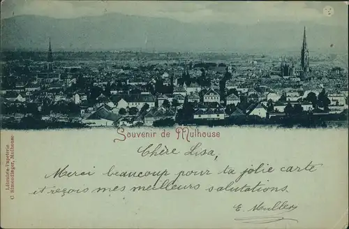 CPA Mülhausen Mulhouse Mondscheinlitho: Stadt 1899